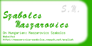 szabolcs maszarovics business card